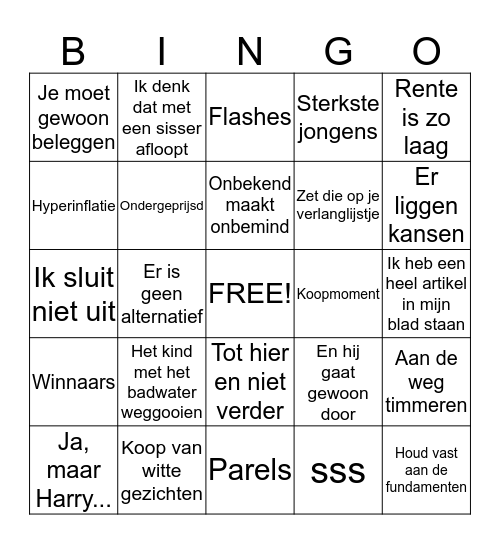 Marktgevoel Geert Schaaij Bingo Card