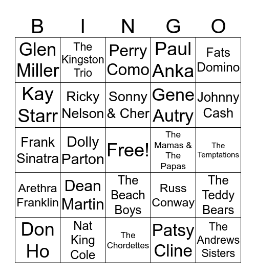 SINGO BINGO Card