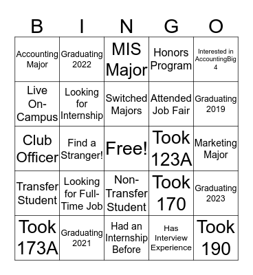 Halloween Joint Business Club Bingo Card