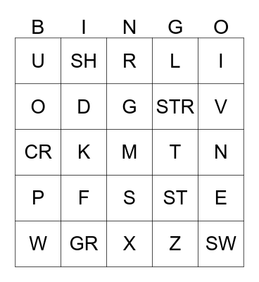 Alphabet Bingo Card