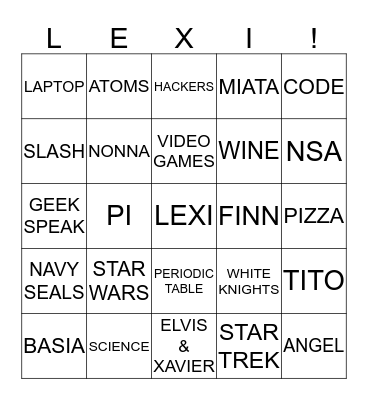 GEEK Bingo Card
