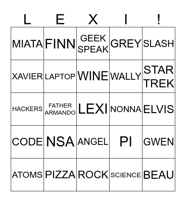 GEEK Bingo Card