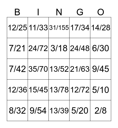 找出一样的分数，画出一条线 Bingo Card