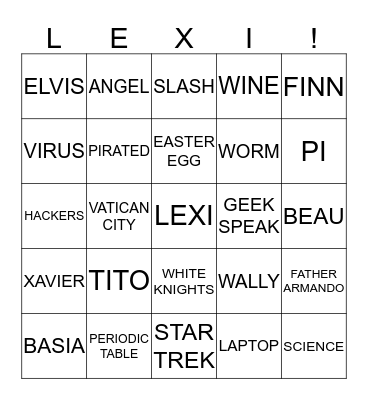 GEEK Bingo Card
