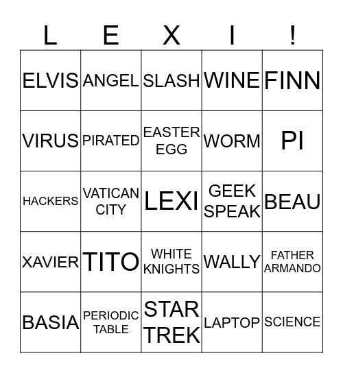 GEEK Bingo Card