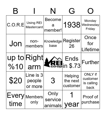 All Store Meeting Bingo Card