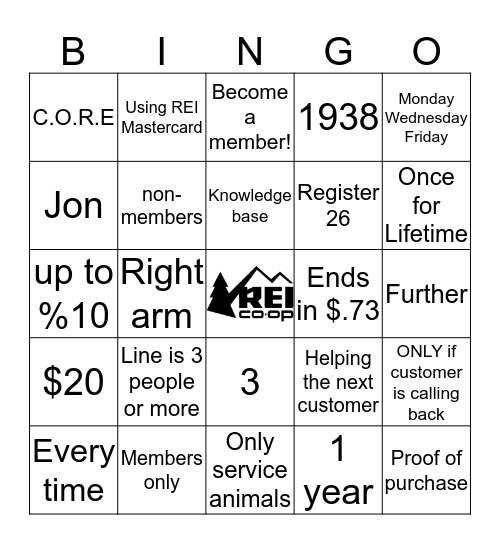 All Store Meeting Bingo Card