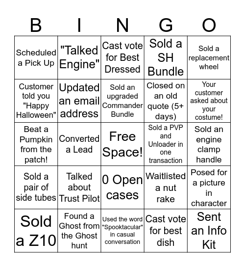 WPP Bingo Card