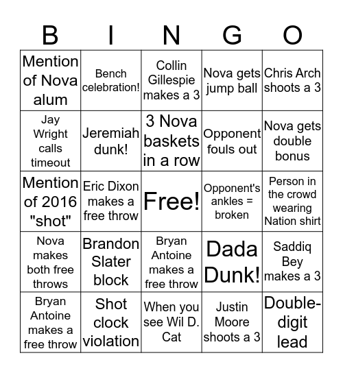 "Blue and White" Basketball Bingo! Bingo Card