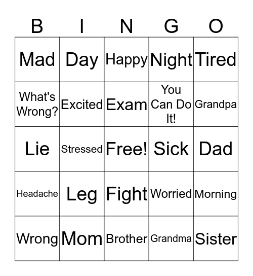 You Can be Confident Bingo Card