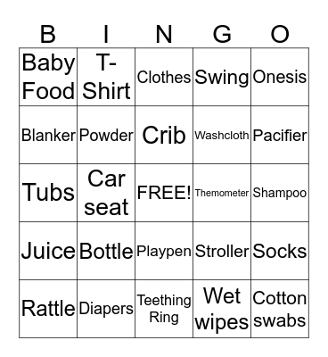 Baby Shower - "Prince Tyler" Bingo Card