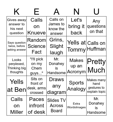 Mr. Donahey Biology! Bingo Card