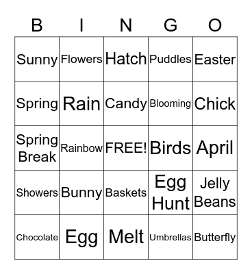 Spring Bingo Card