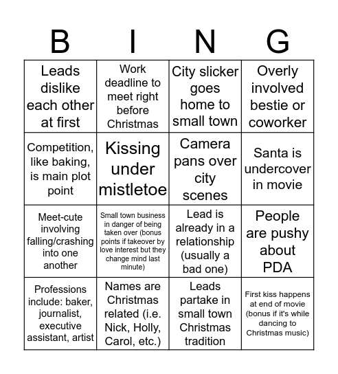 It's a Wonderful Lifetime Bingo Card