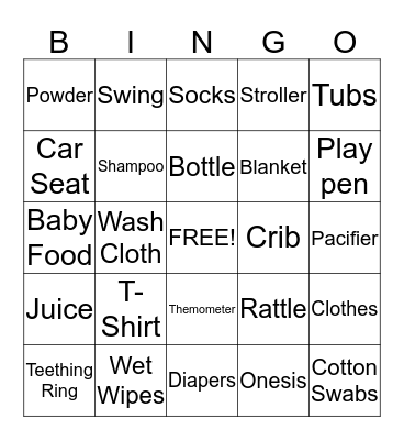 Baby Shower - "Prince Tyler" Bingo Card