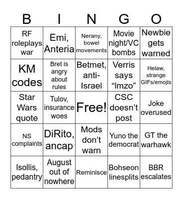 Augustin Alliance Bingo Card