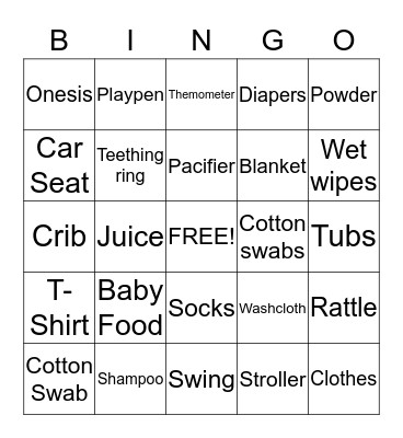 Baby Shower  - "Prince Tyler"  Bingo Card