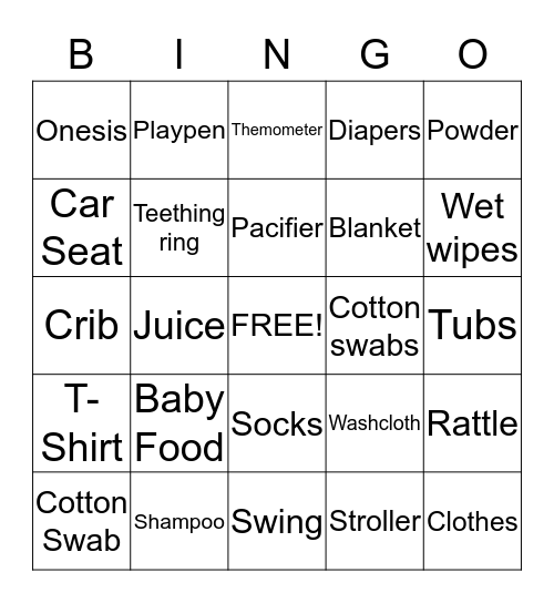 Baby Shower  - "Prince Tyler"  Bingo Card