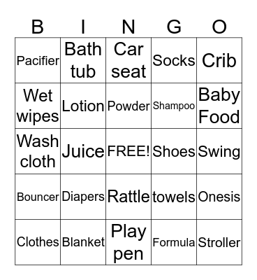 Baby Shower "Prince Tyler" Bingo Card