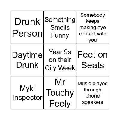 Frankston Line Bingo Card