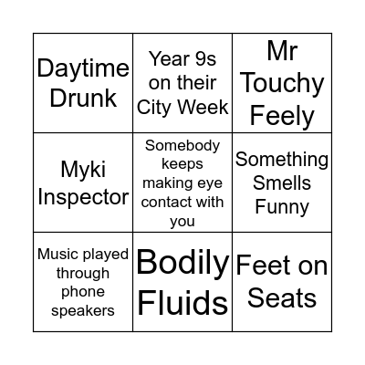 Frankston Line Bingo Card