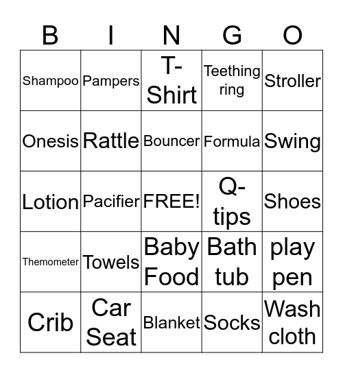 Baby Shower "Prince Tyler" Bingo Card