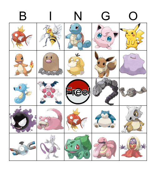 Pokemon Bingo Card