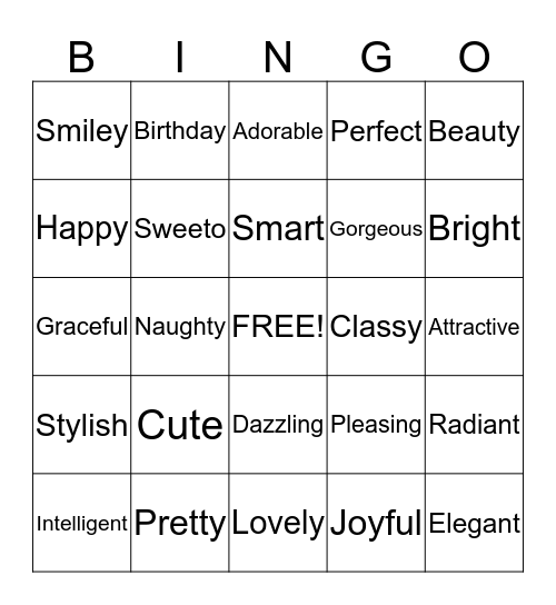Aagna's 1st Birthday Bingo Game Bingo Card