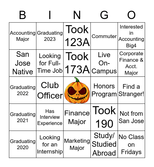 Halloween Business Bingo Card