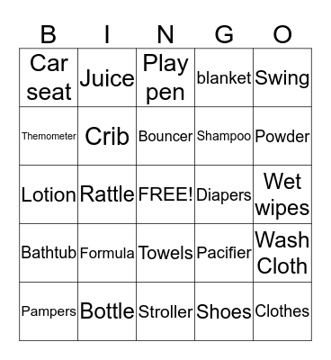 Baby Shower "Prince Tyler" Bingo Card