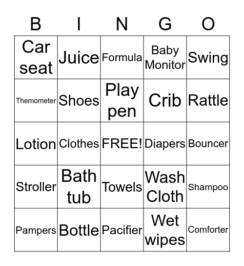 Baby Shower "Prince Tyler" Bingo Card