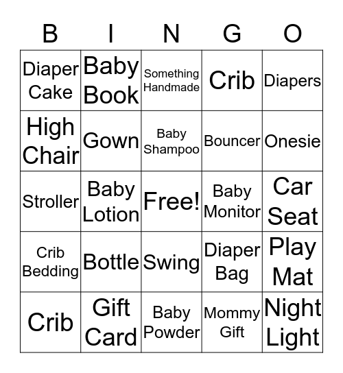 Baby Bingo Card