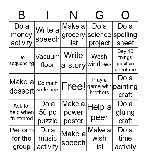 MALL GIFTCARD Bingo Card