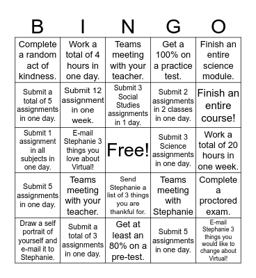 Virtual Bingo Card