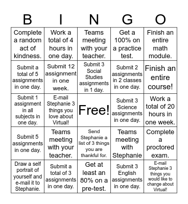 Virtual Bingo Card