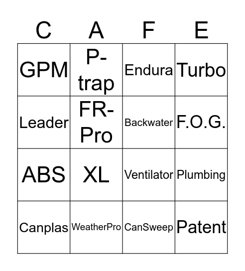 Canplas Coffee Break Bingo Card