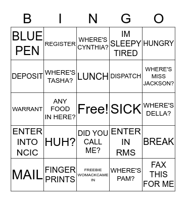 A DAY AT THE OFFICE Bingo Card