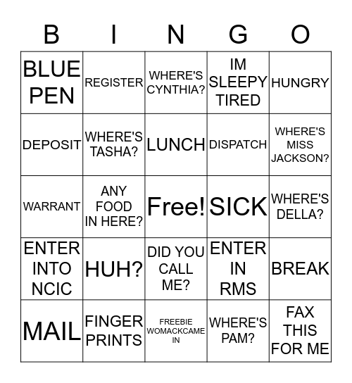 A DAY AT THE OFFICE Bingo Card