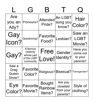 GSA Bingo Card