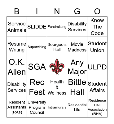 STUDENT AFFAIRS SOCIAL Bingo Card