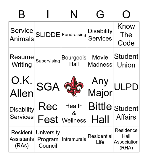 STUDENT AFFAIRS SOCIAL Bingo Card