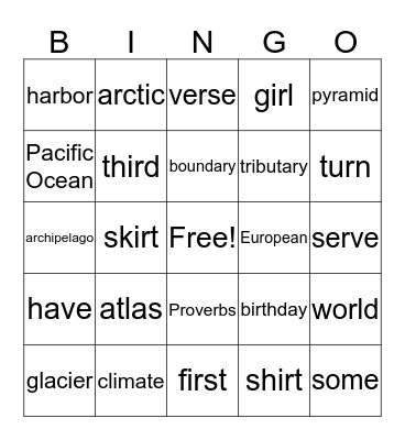 Bingo Week 10 Bingo Card