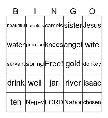 Genesis 24 Bingo Card