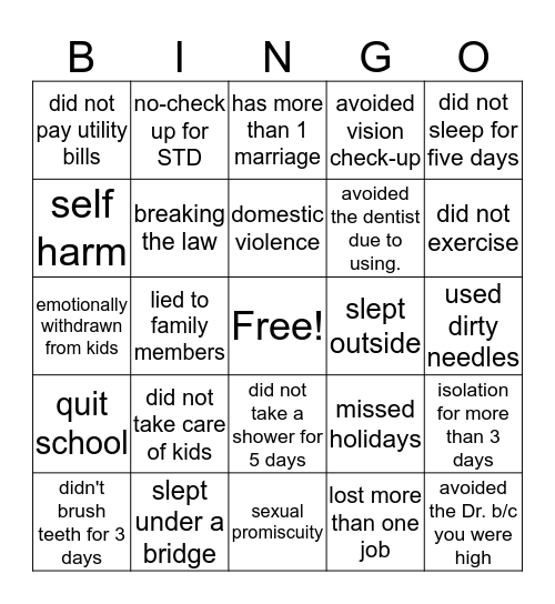 Taking Care of Yourself  Bingo Card