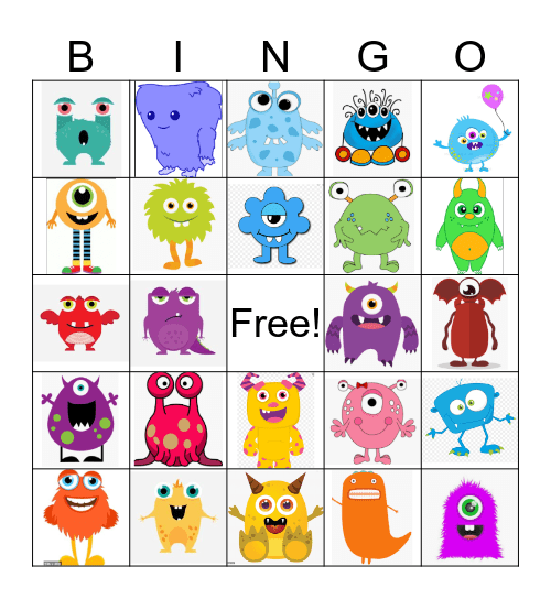 Monster Bingo Card