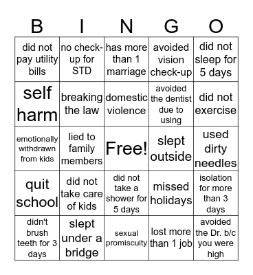 Taking Care of Yourself Bingo Card