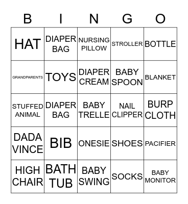 BABY TRELLE  Bingo Card