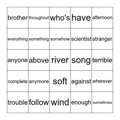 Second Grade Sight Words Weeks 28,29&30 Bingo Card