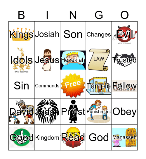 Bible Story Bingo Card