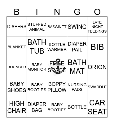 AHOY IT'S A BOY Bingo Card
